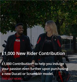 £1,000 New Rider Contribution