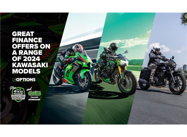 Kick-start 2025 with a new Kawasaki from 0% HP!