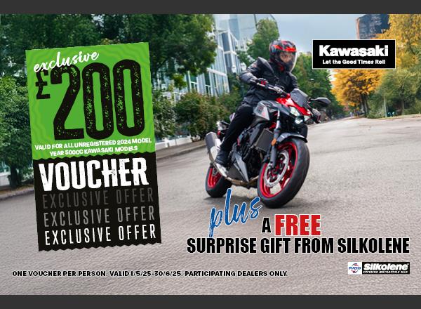 Get a free gift with Kawasaki and Silkolene!